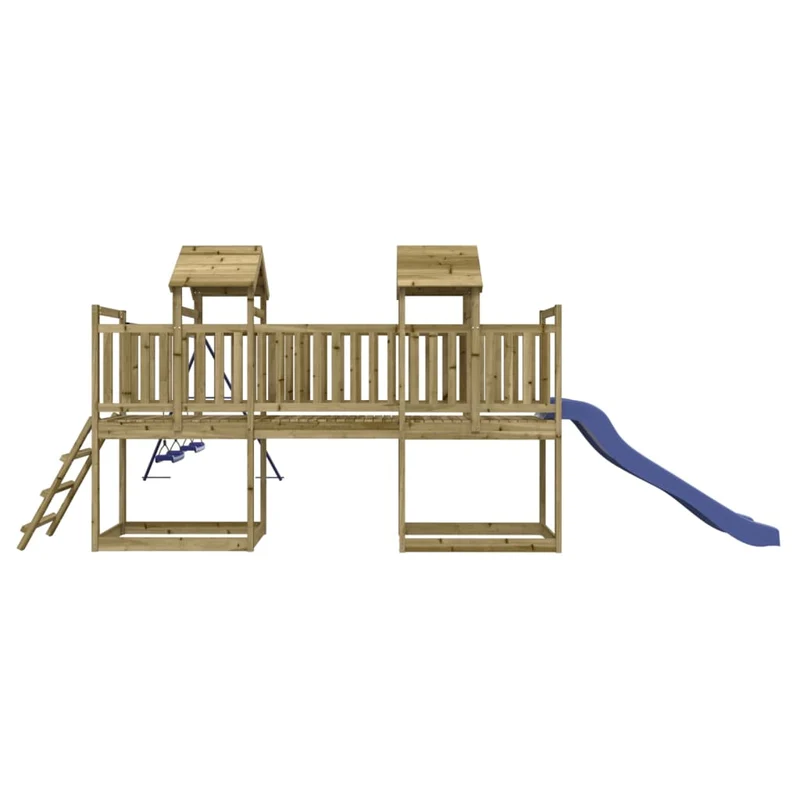 Aire de jeux d'extérieur balançoires toboggan portiques robuste jeux jardin 313 x 589 x 214 cm bois de pin imprégné 02_0004823