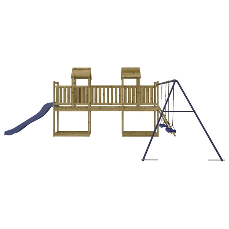 Aire de jeux d'extérieur balançoires toboggan portiques robuste jeux jardin 313 x 589 x 214 cm bois de pin imprégné 02_0004823