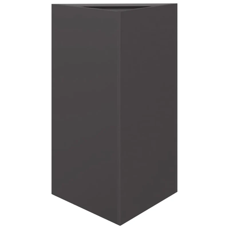 Jardinière bac lit surélevé plantes fleurs jardin terrasses lot de 2 triangulaire 50 x 43 x 75 cm acier noir 02_0039106