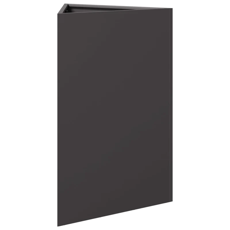 Jardinière bac lit surélevé plantes fleurs jardin terrasses lot de 2 triangulaire 50 x 43 x 75 cm acier noir 02_0039106