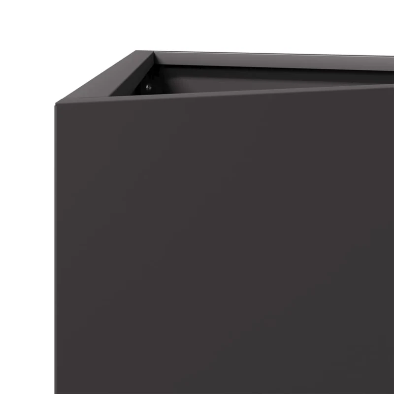 Jardinière bac lit surélevé plantes fleurs jardin terrasses lot de 2 triangulaire 50 x 43 x 75 cm acier noir 02_0039106