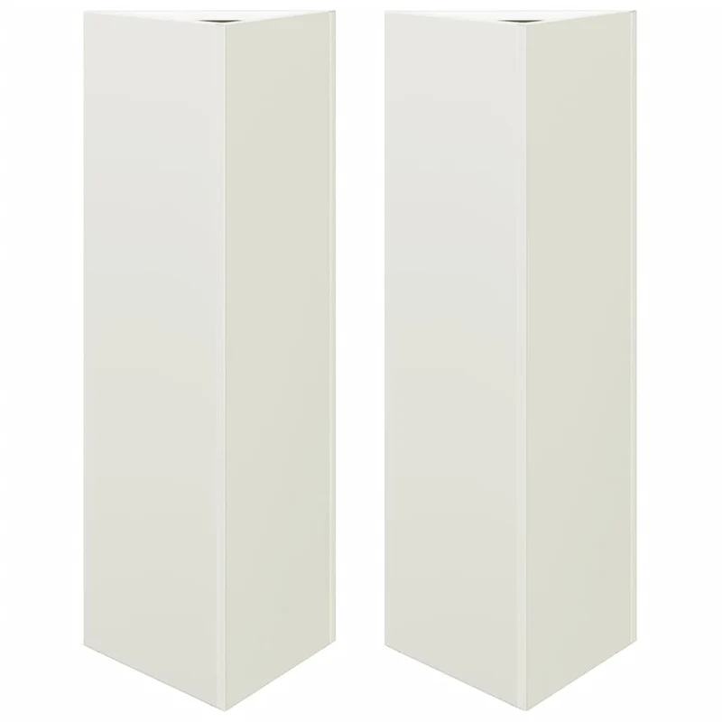 Jardinière bac lit surélevé plantes fleurs jardin terrasses lot de 2 triangulaire 30 x 26 x 75 cm acier blanc 02_0039093
