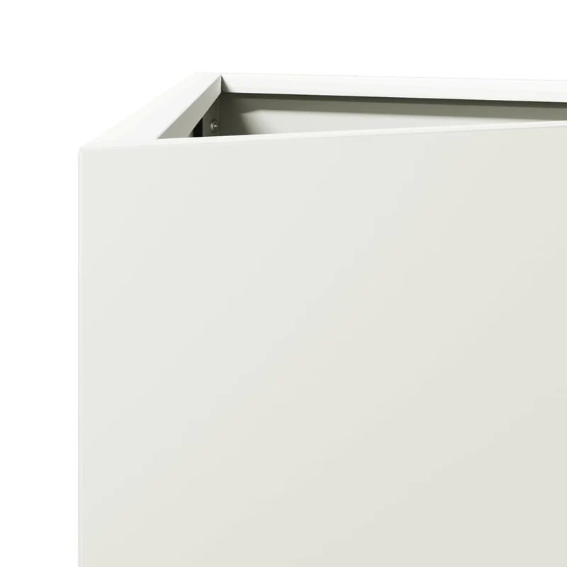 Jardinière bac lit surélevé plantes fleurs jardin terrasses lot de 2 triangulaire 30 x 26 x 75 cm acier blanc 02_0039093
