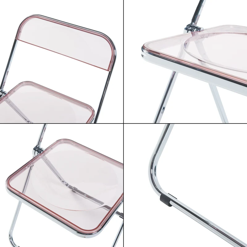 Lot de 6 chaises pliantes 74 x 46 x 47 cm rose transparent 03_0009907