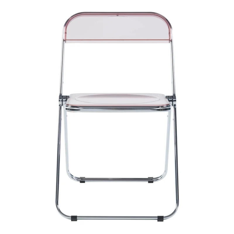Lot de 2 chaises pliantes extérieur jardin camping terrasse 74 x 46 x 47 cm rose transparent 03_0009646