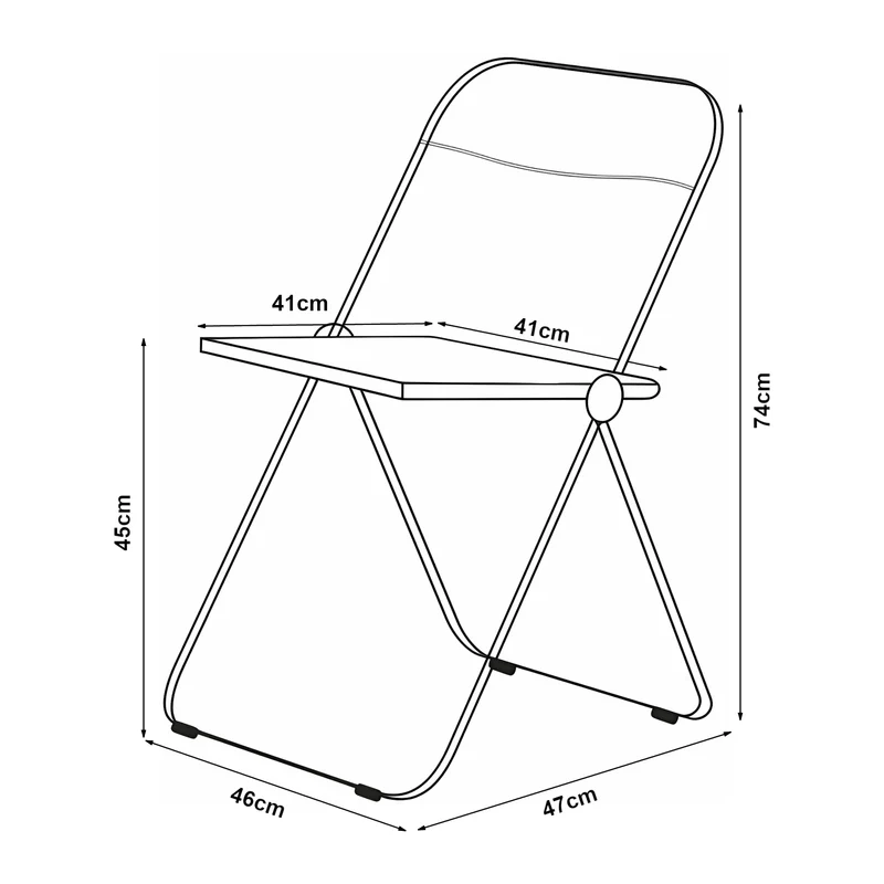 Lot de 4 chaises pliantes 74 x 46 x 47 cm rose transparent 03_0009850