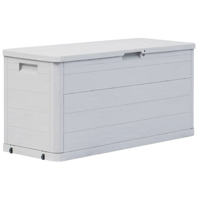 Coffre boîte meuble de jardin rangement 280 litres gris clair 02_0013025