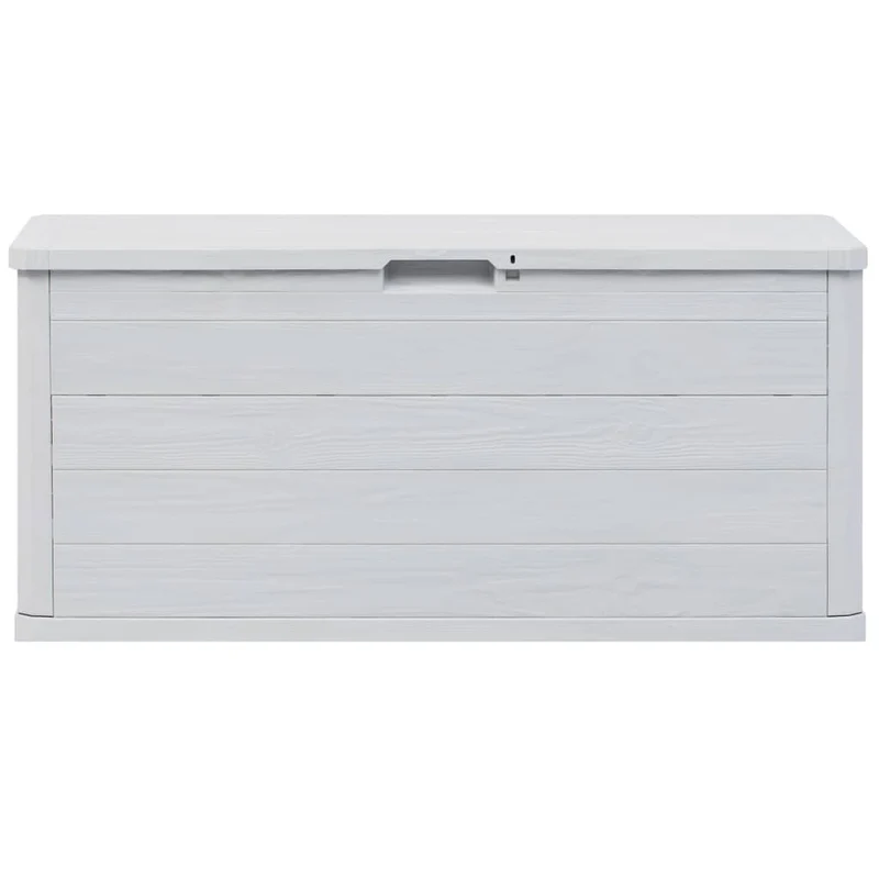 Coffre boîte meuble de jardin rangement 280 litres gris clair 02_0013025