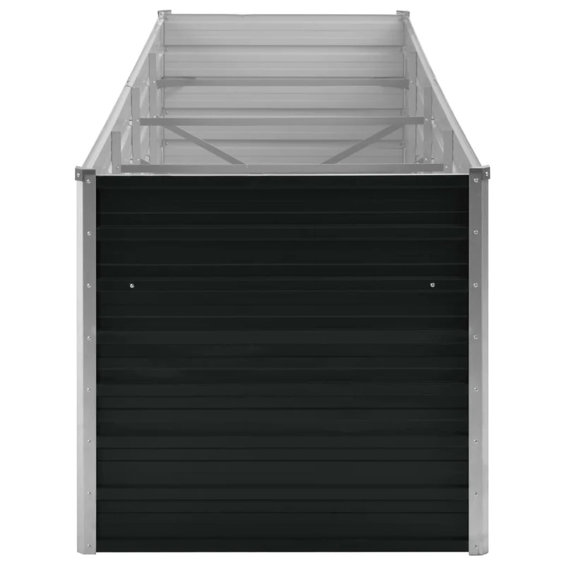 Jardinière lit surélevé plantes fleurs jardin 320 x 80 x 77 cm acier galvanisé anthracite 02_0001146