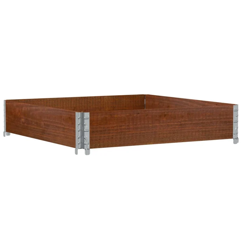 Jardinière bac lit surélevé plantes fleurs terrasse jardin 100 x 100 cm bois massif de pin marron 02_0037244