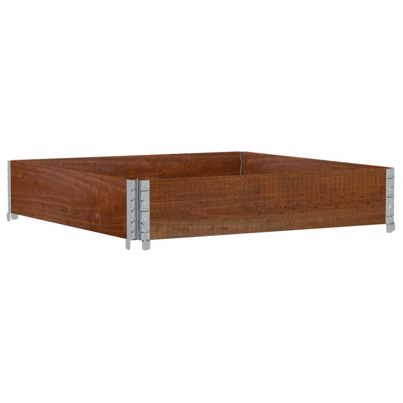 Jardinière bac lit surélevé plantes fleurs terrasse jardin 100 x 100 cm bois massif de pin marron 02_0037244