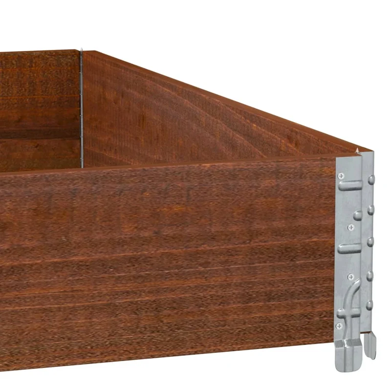 Jardinière bac lit surélevé plantes fleurs terrasse jardin 100 x 100 cm bois massif de pin marron 02_0037244