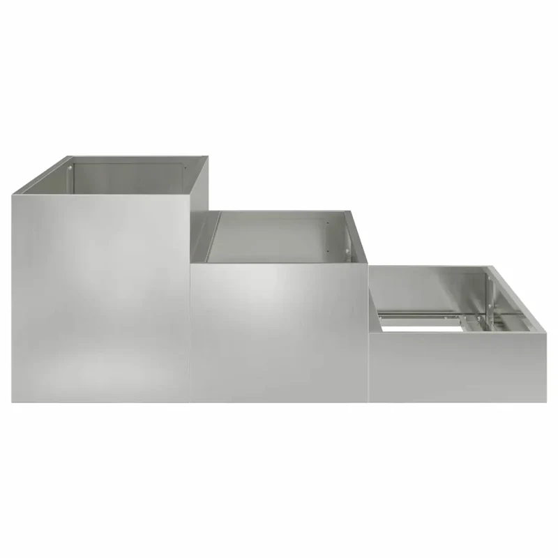 Cache-pot de jardin extérieur moderne 90 x 90 x 35 cm en acier galvanisé argent 02_0052053