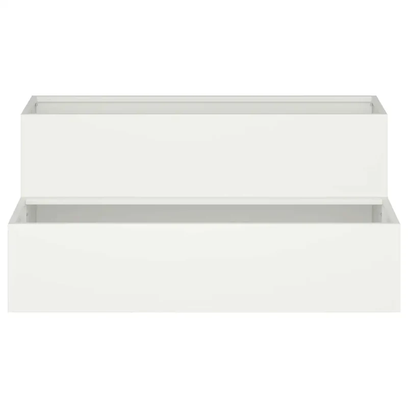 Cache-pot de jardin extérieur durable design moderne 100 x 60 x 45 cm en acier laminé à froid blanc 02_0052082
