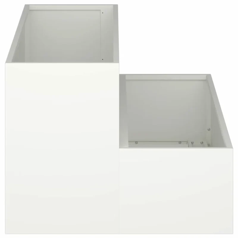 Cache-pot de jardin extérieur durable design moderne 100 x 60 x 45 cm en acier laminé à froid blanc 02_0052082