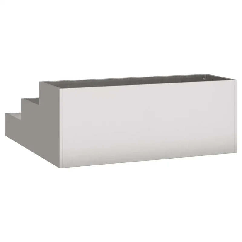 Cache-pot de jardin design moderne 90 x 90 x 35 cm durable extérieur en acier inoxydable argent 02_0052052