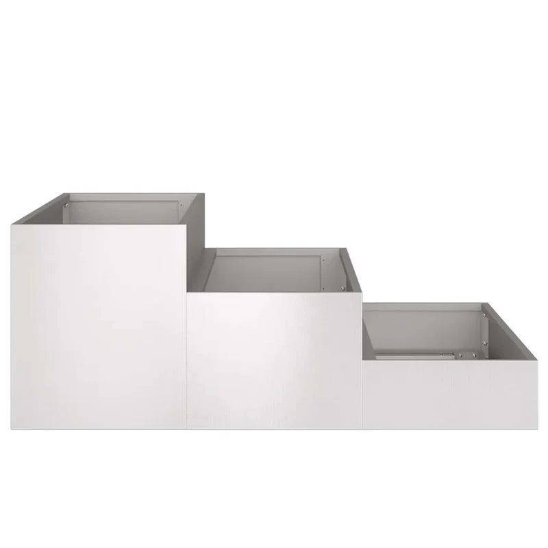 Cache-pot de jardin design moderne 90 x 90 x 35 cm durable extérieur en acier inoxydable argent 02_0052052