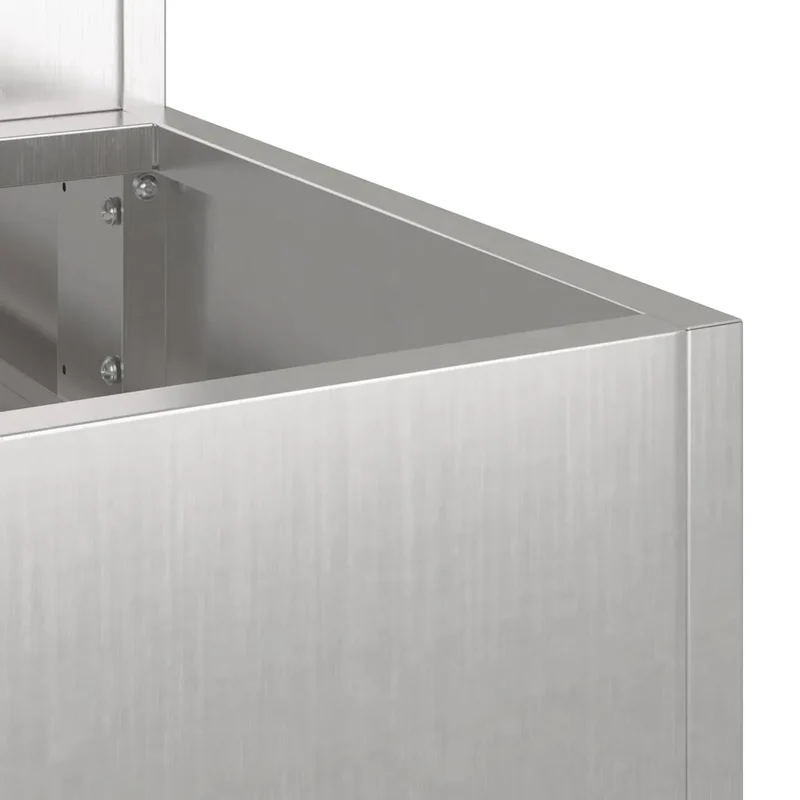 Cache-pot de jardin design moderne 90 x 90 x 35 cm durable extérieur en acier inoxydable argent 02_0052052