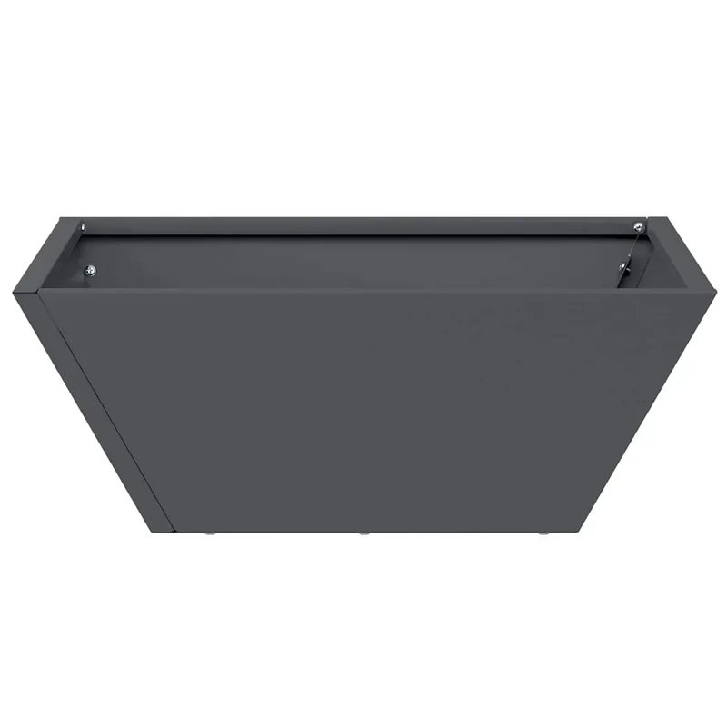 Lot de 5 cache-pots trapézoïdaux modernes extérieur jardin 40 x 40 x 15 cm en acier anthracite 02_0052373