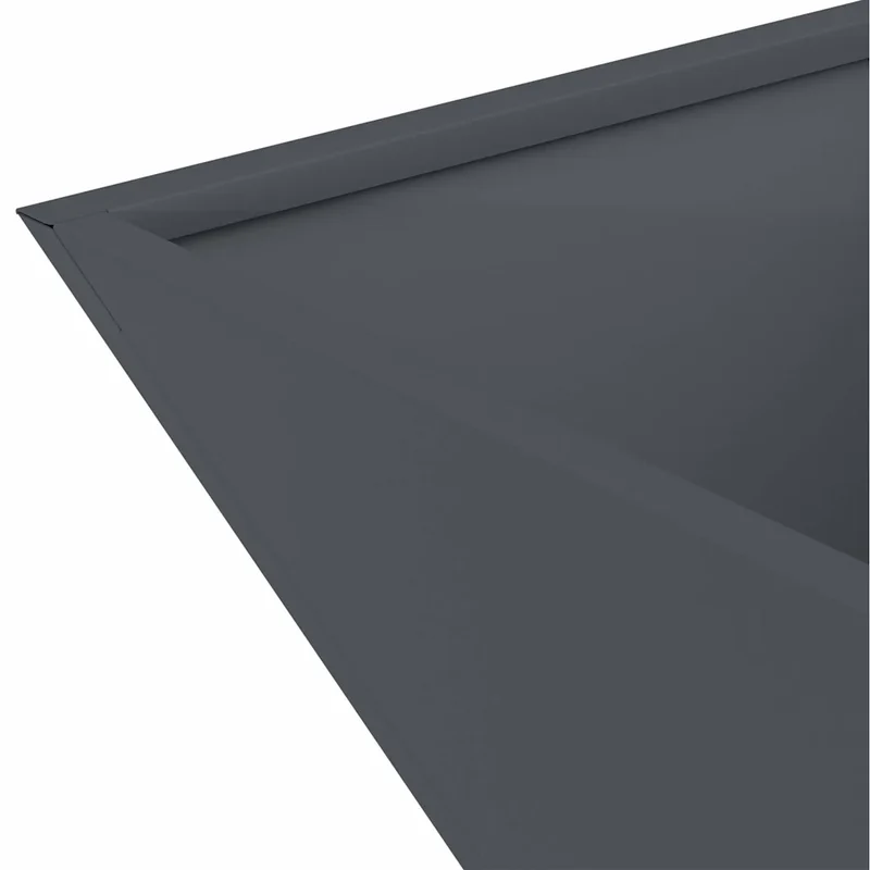 Lot de 5 cache-pots trapézoïdaux modernes extérieur jardin 40 x 40 x 15 cm en acier anthracite 02_0052373