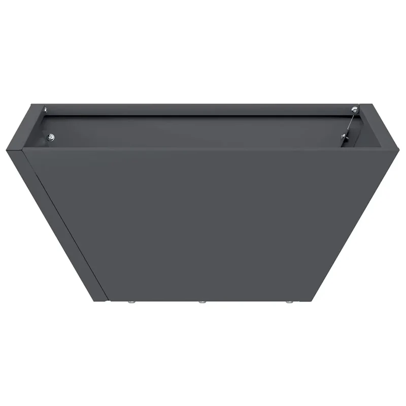 Cache-pot de jardin trapézoïdal moderne style contemporain 35 x 35 x 15 cm en acier anthracite 02_0052358