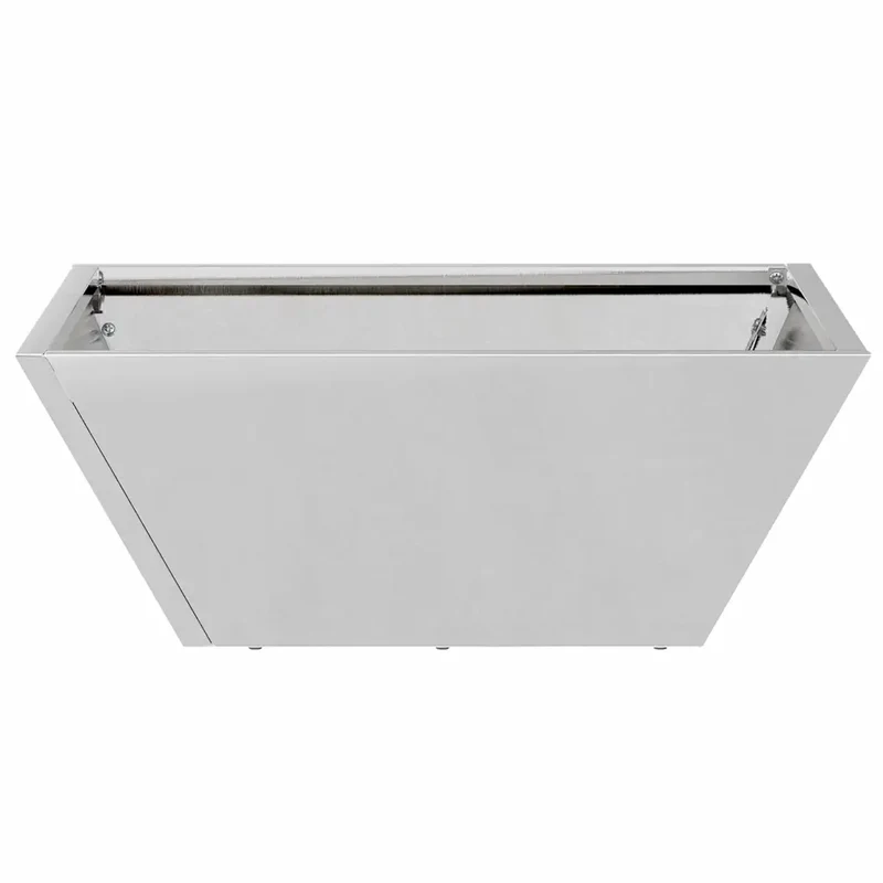 Lot de 5 cache-pots modernes minimalistes jardin terrasse 40 x 40 x 15 cm en métal argent 02_0052379