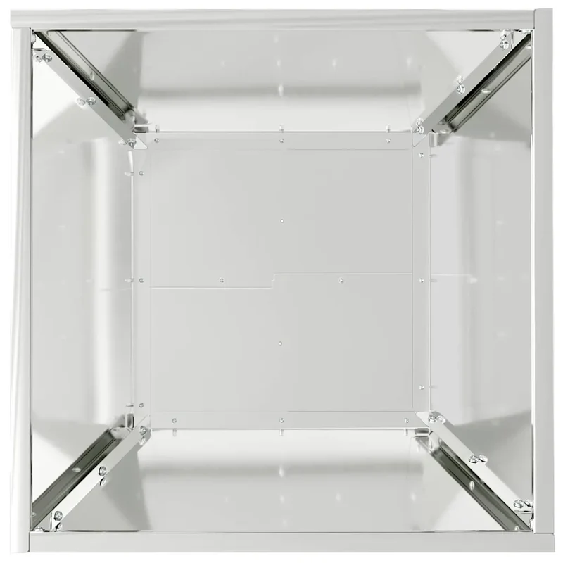 Lot de 5 cache-pots modernes minimalistes jardin terrasse 40 x 40 x 15 cm en métal argent 02_0052379