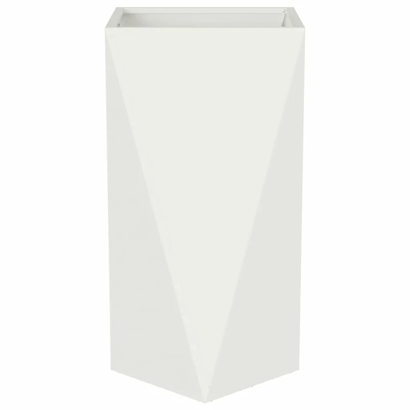 Lot de 2 jardinières modernes pour extérieur 40 x 40 x 75 cm en acier blanc 02_0053023