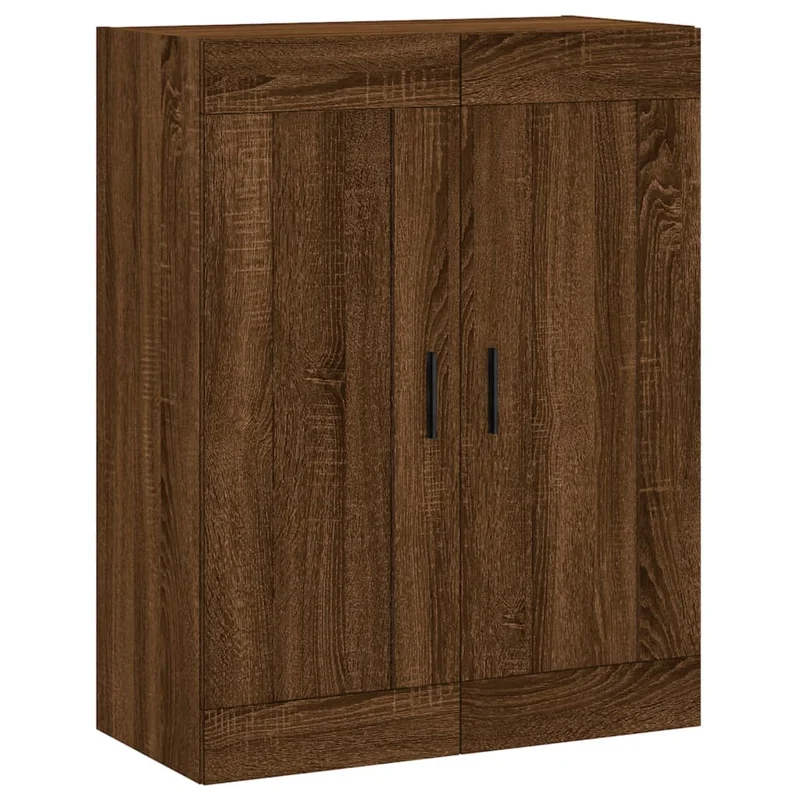 Lot de 2 armoires murales modernes 69,5 x 34 x 90 cm rangement pratique style élégant en bois d'ingénierie marron 02_0055490