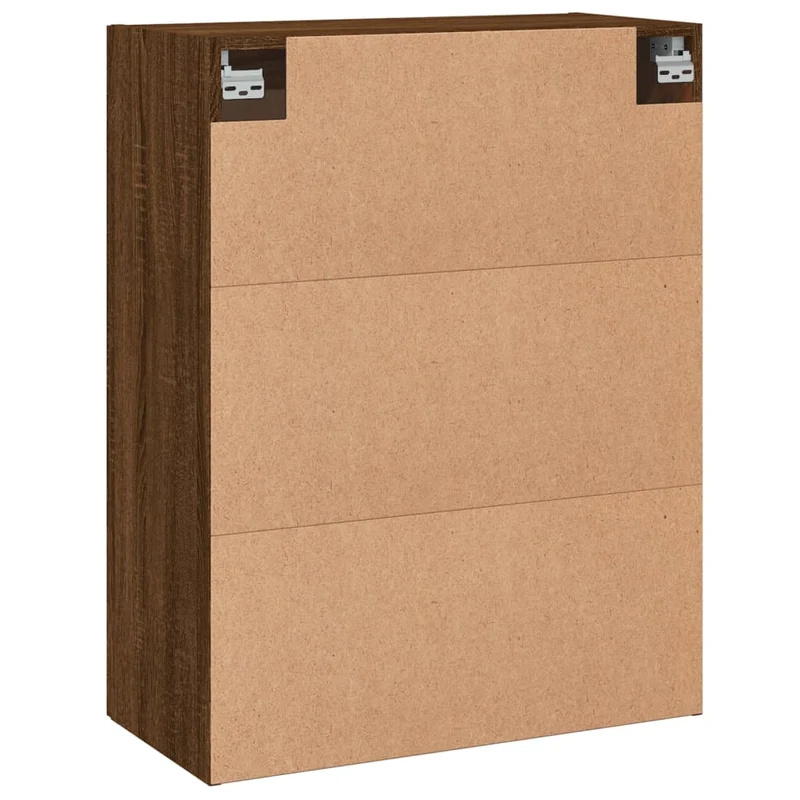 Lot de 2 armoires murales modernes 69,5 x 34 x 90 cm rangement pratique style élégant en bois d'ingénierie marron 02_0055490