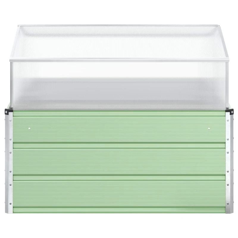 Jardinière rectangulaire design industriel extérieur 100 x 100 x 77 cm en acier galvanisé vert pastel 02_0059295