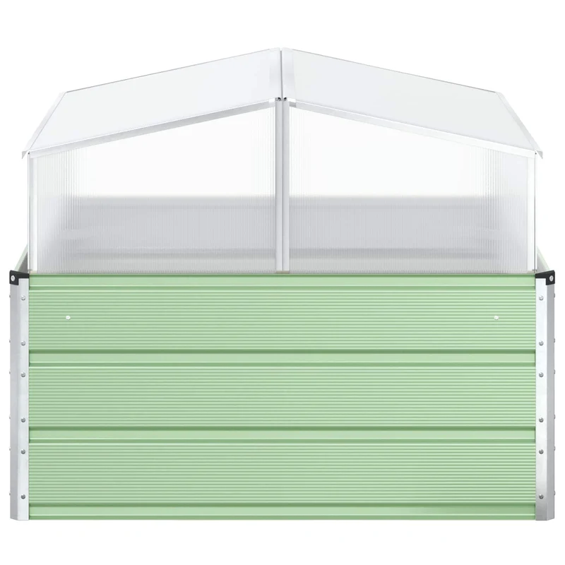 Jardinière rectangulaire design industriel extérieur 100 x 100 x 77 cm en acier galvanisé vert pastel 02_0059295