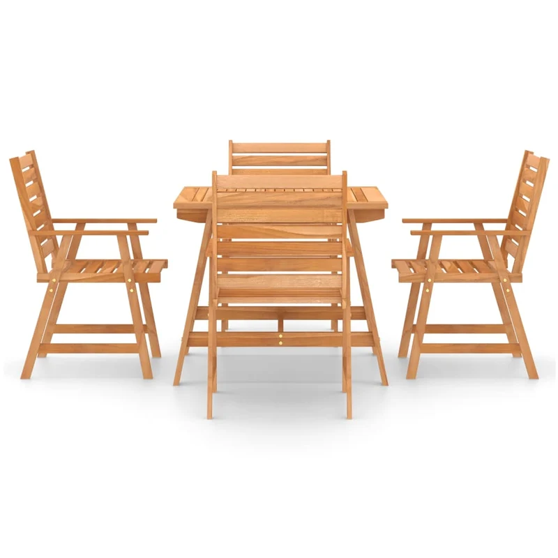 Mobilier de salle à manger de jardin 5 pièces bois d'acacia solide 02_0014589