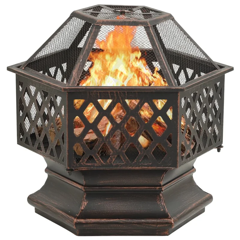 Foyer rustique avec tisonnier 62 x 54 x 56 cm XXL acier 02_0005975