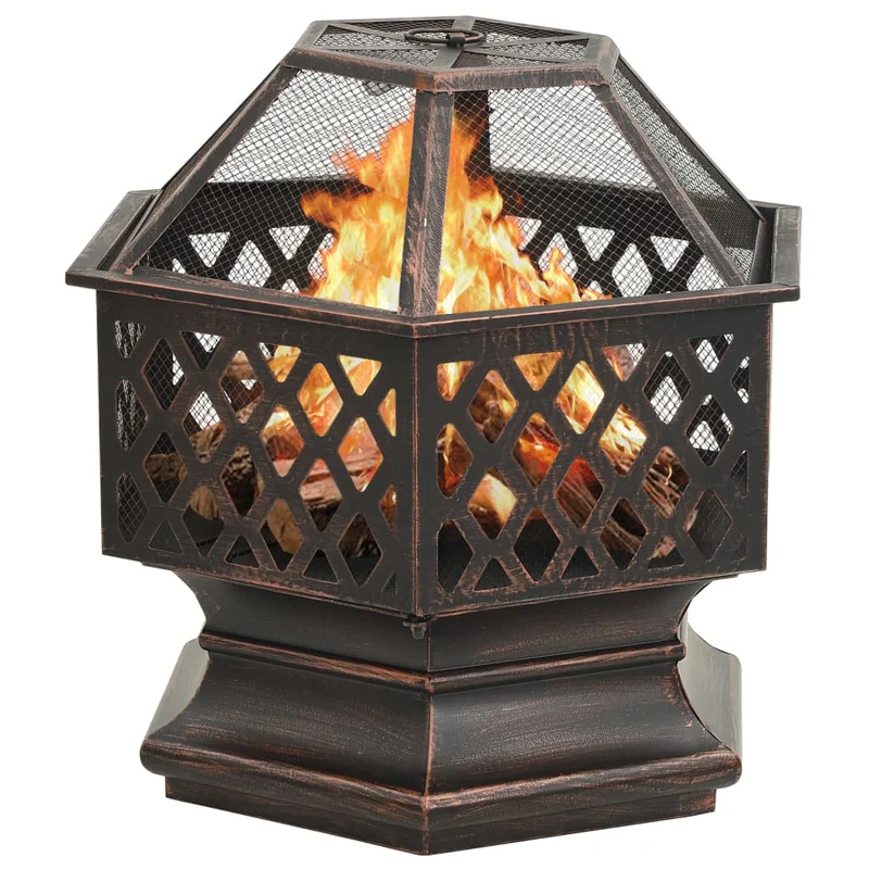 Foyer rustique avec tisonnier 62 x 54 x 56 cm XXL acier 02_0005975