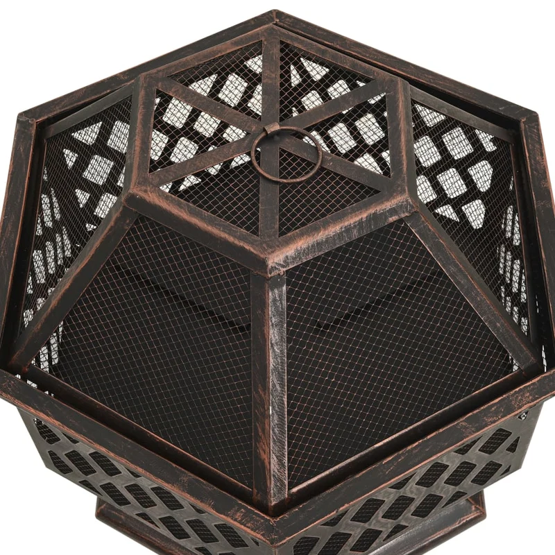 Foyer rustique avec tisonnier 62 x 54 x 56 cm XXL acier 02_0005975