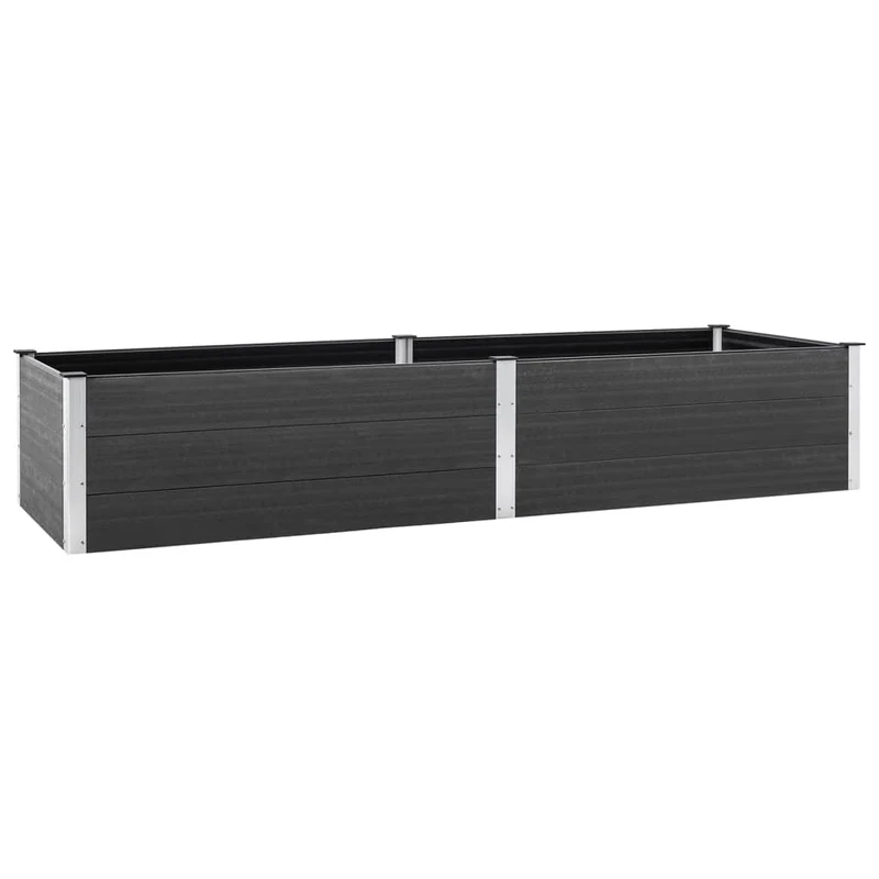 Jardinière bac lit surélevé plantes fleurs terrasse jardin de jardin 200 x 100 x 54 cm WPC gris 02_0039392