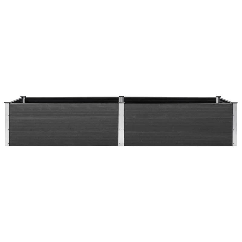 Jardinière bac lit surélevé plantes fleurs terrasse jardin de jardin 200 x 100 x 54 cm WPC gris 02_0039392