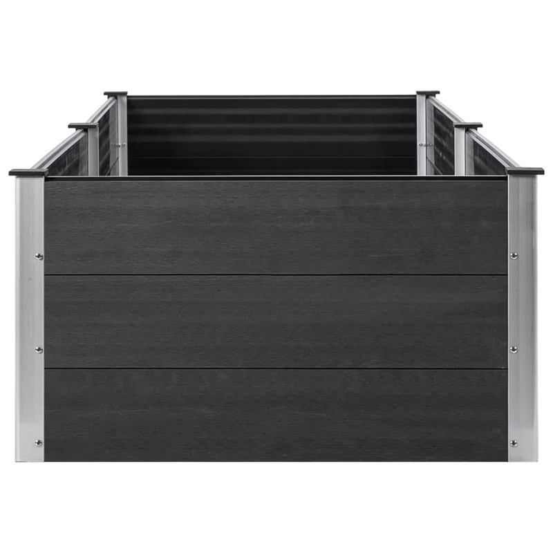 Jardinière bac lit surélevé plantes fleurs terrasse jardin de jardin 200 x 100 x 54 cm WPC gris 02_0039392