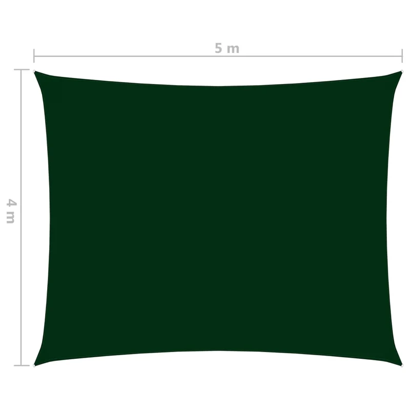 Voile toile d'ombrage parasol tissu oxford rectangulaire 4 x 5 m vert foncé 02_0009699