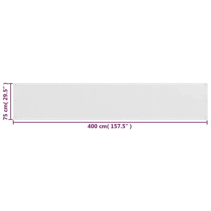 Écran de balcon brise pare vue protection confidentialité en PEHD 75 x 400 cm blanc 02_0010158