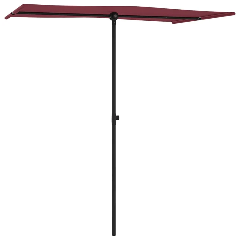 Parasol d'extérieur avec mât en aluminium 180 x 130 cm bordeaux 02_0008213