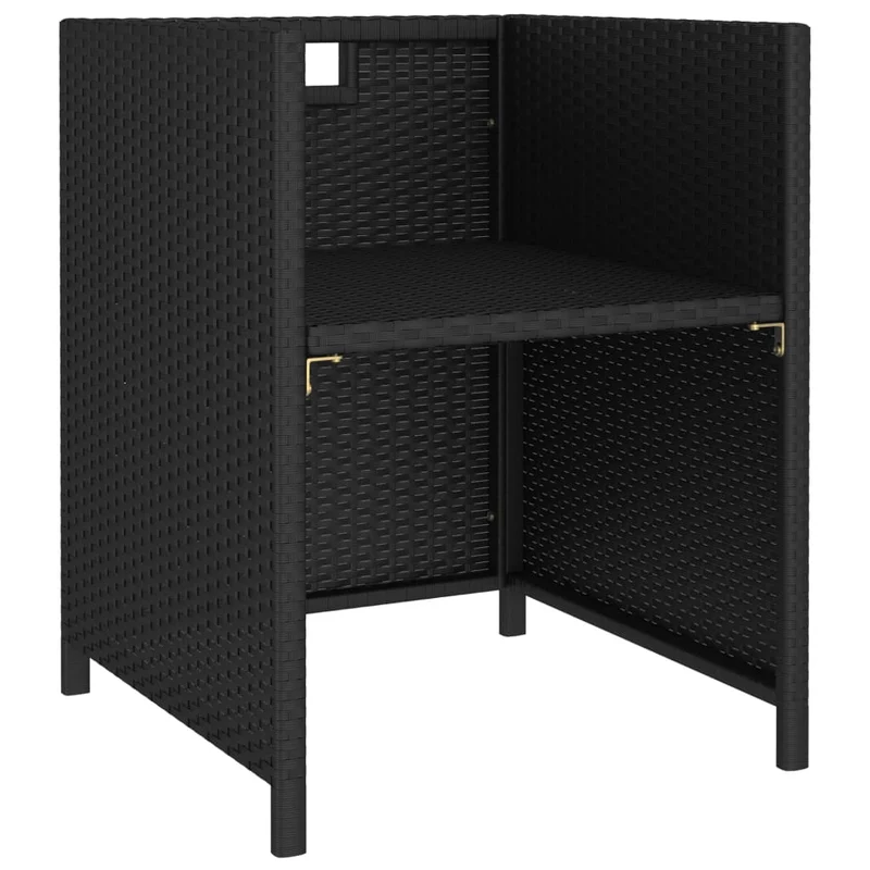 Mobilier à dîner de jardin 6 pièces et coussins résine tressée noir 02_0014802