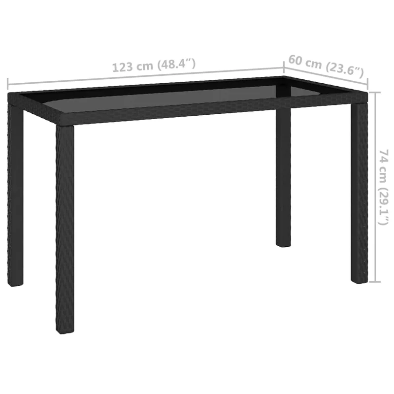 Mobilier à dîner de jardin 6 pièces et coussins résine tressée noir 02_0014802