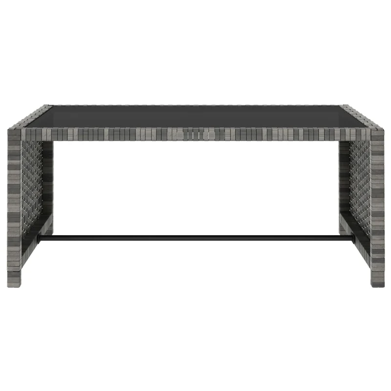 Lot de 2 transats chaise longue bain de soleil lit de jardin terrasse meuble d'extérieur avec table résine tressée gris 02_0012127