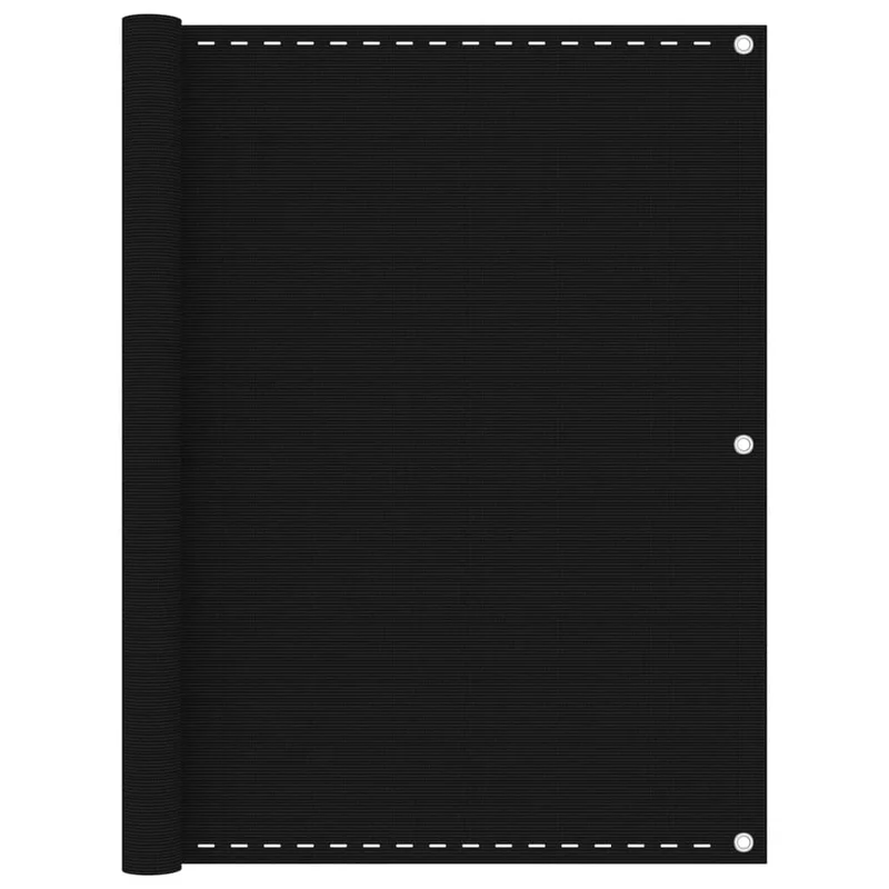 Écran de balcon brise pare vue protection confidentialité 120 x 600 cm PEHD noir 02_0010264