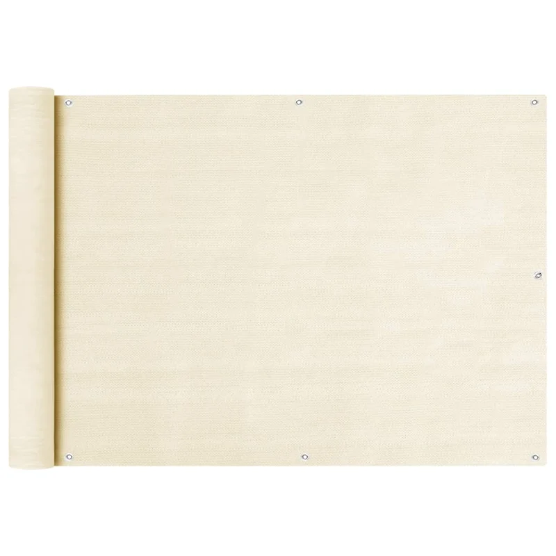 Écran de balcon brise pare vue protection confidentialité 75 x 300 cm PEHD crème 02_0010141