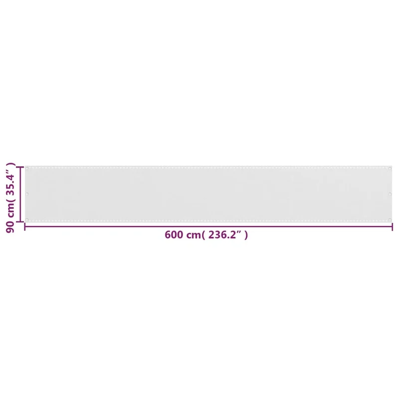 Écran de balcon brise pare vue protection confidentialité en PEHD 90 x 600 cm blanc 02_0010161