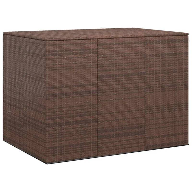 Boîte à coussins de jardin résine tressée 145 x 100 x 103 cm marron 02_0013162