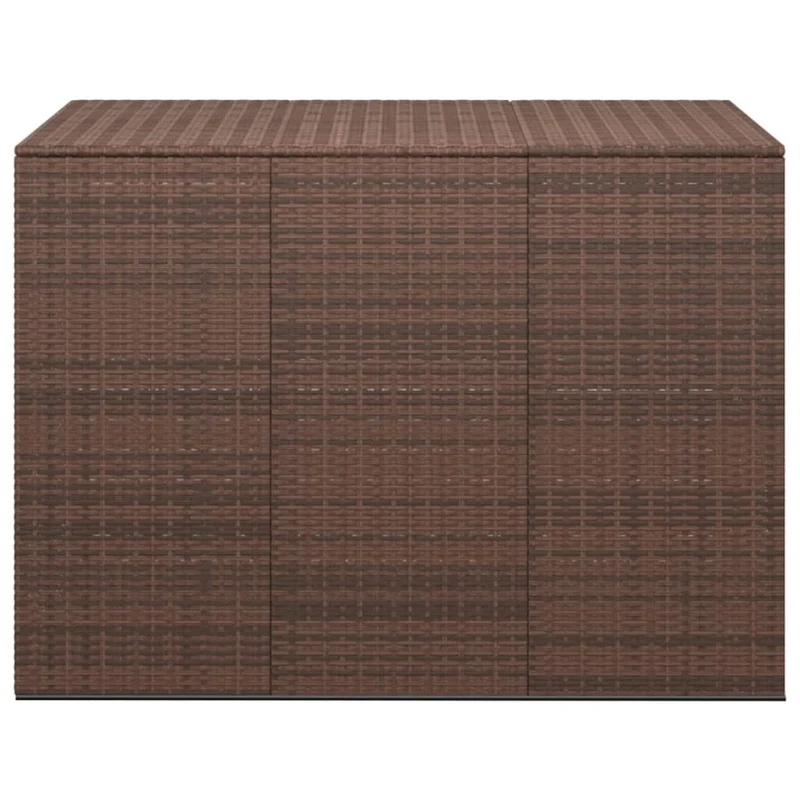 Boîte à coussins de jardin résine tressée 145 x 100 x 103 cm marron 02_0013162